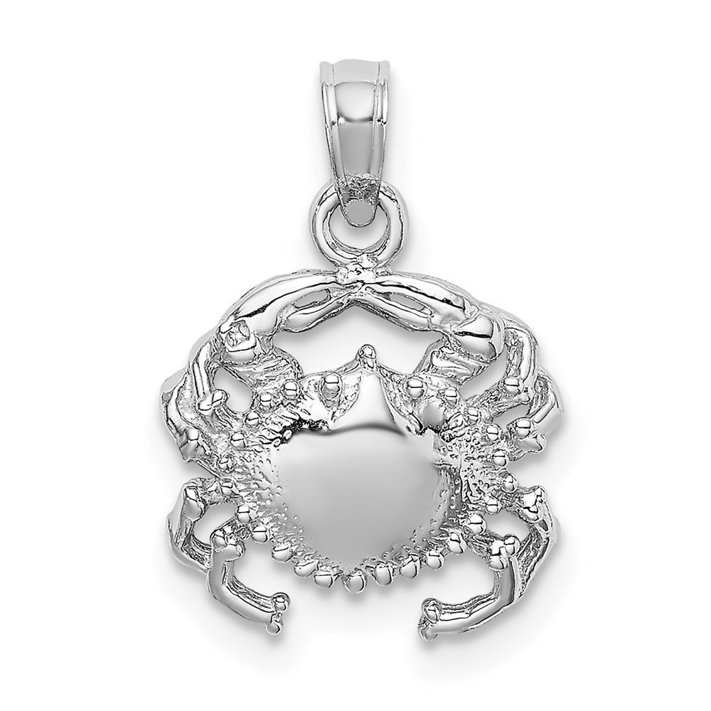 Million Charms 14K White Gold Crab Necklace Charm Pendant
